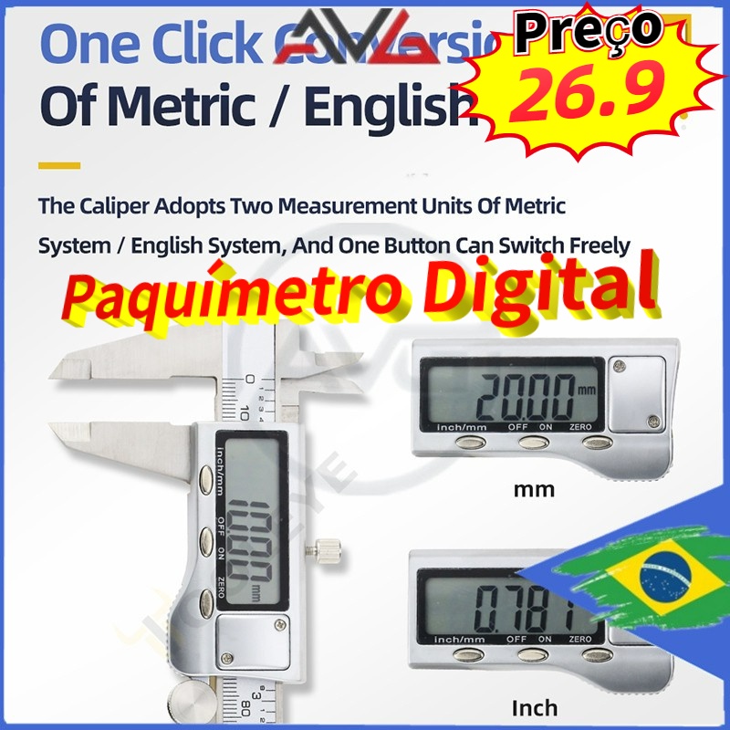 Paquímetro Digital Profissional Sobrancelhas Medidor, Pinça De ...