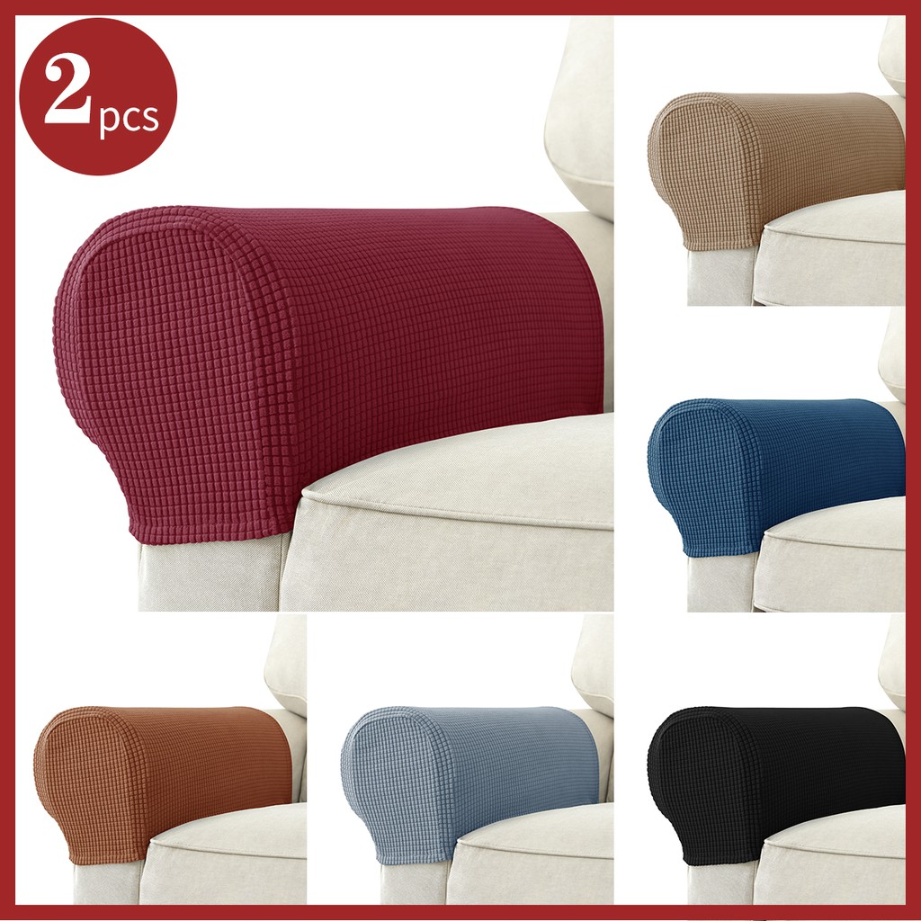 2PCS Capas De Braços Alongados Spandex Antiderrapantes Para Cadeiras Sofá Recliner De Poltrona , Pinos De Torção Livres