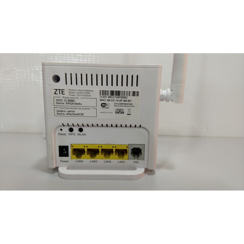 Modem Dsl Zte Modelo Zxhn H108n Oi Sem Caixa Funcionando