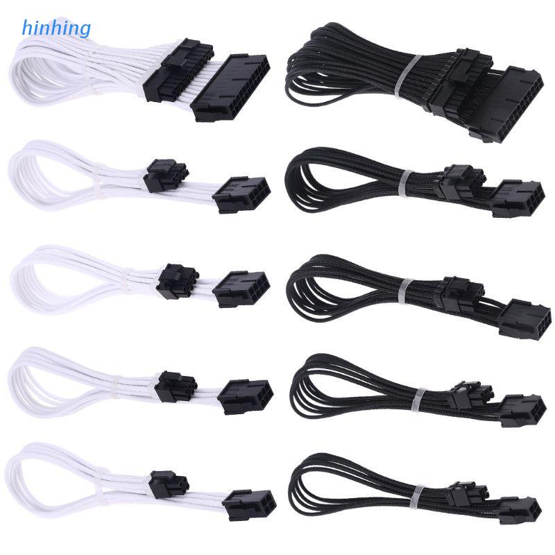 Set 6 Prolunghe Cavi Alimentatore PC Antec - ATX 24pin, EPS 4+4, PCI-E 8+6 Pin - Bianco/Nero
