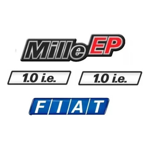 Kit Adesivos Fiat Uno Mille Ep 1.0 I.e Emblemas Resinado