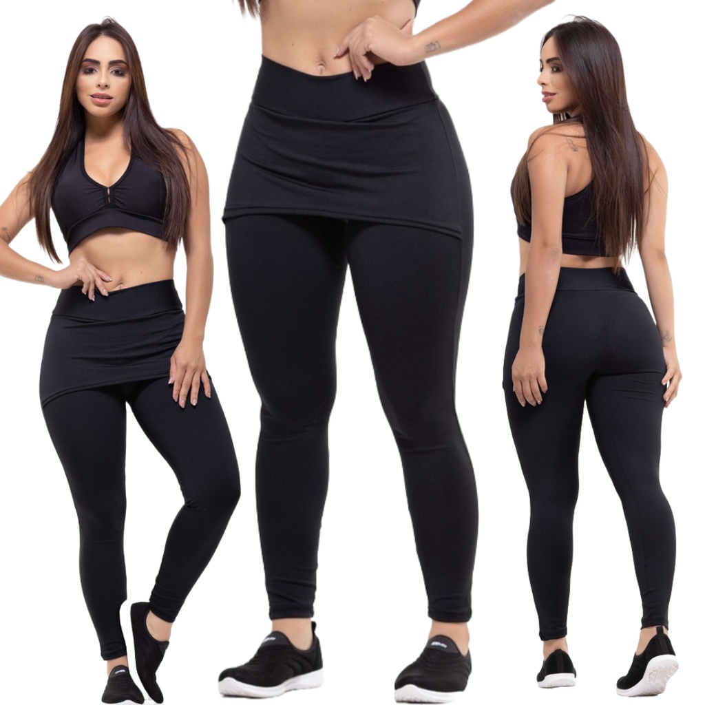 Calça Legging preta plus size Fitness Feminina Calça Tela Cintura