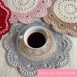 Souplast de crochê 30cmX30cm mesa posta para café/chá da tarde- decoração mesa- Jogo americano