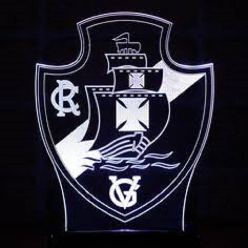 Luminária / abajur de acrílico, Laser Joinville, futebol Vasc0/ 20cm