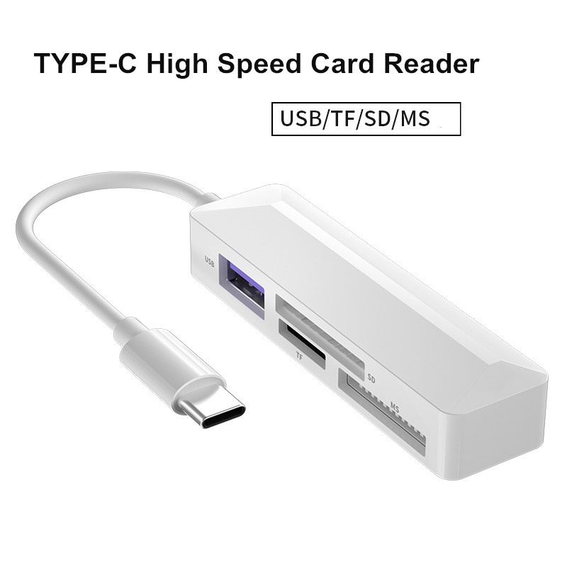 USB 2.0 Leitor De Cartão C 4 Em 1 Memória Inteligente SD TF MS Compact Flash Card Adapter Para O Telefone Portátil