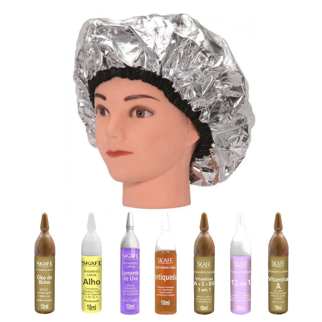 Touca Térmica 2 e 2 ampola para Hidratação capilar | Shopee Brasil