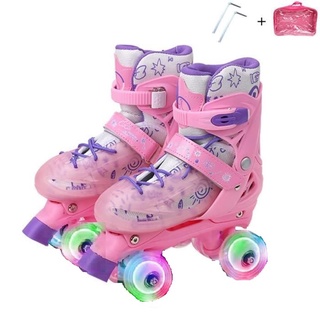 Patins Infantil Quad com rodas de Led, tamanhos com regulagem 28 ao 32 e 33 ao 36, Não acompanha kit proteção, à pronta entrega