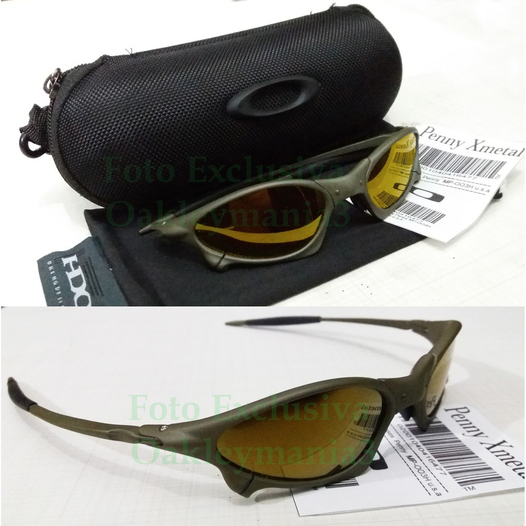 Oculos Penny Xmetal Lente Dourada 24k Polarizada + Case Porta Oculos