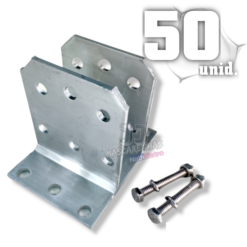Suporte sapata para haste cerca 25mm aluminio - 50 unid. | Shopee Brasil