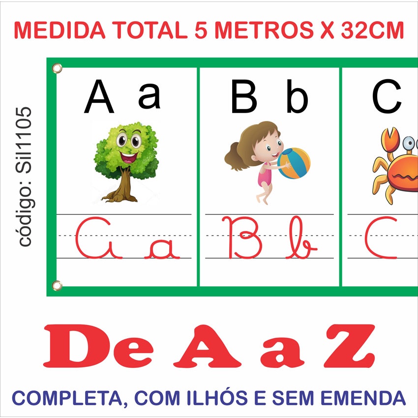 Banner escolar Alfabeto 4 Formas 60x90cm - Gráfica Plus On-Line - Banner  para Festa - Magazine Luiza