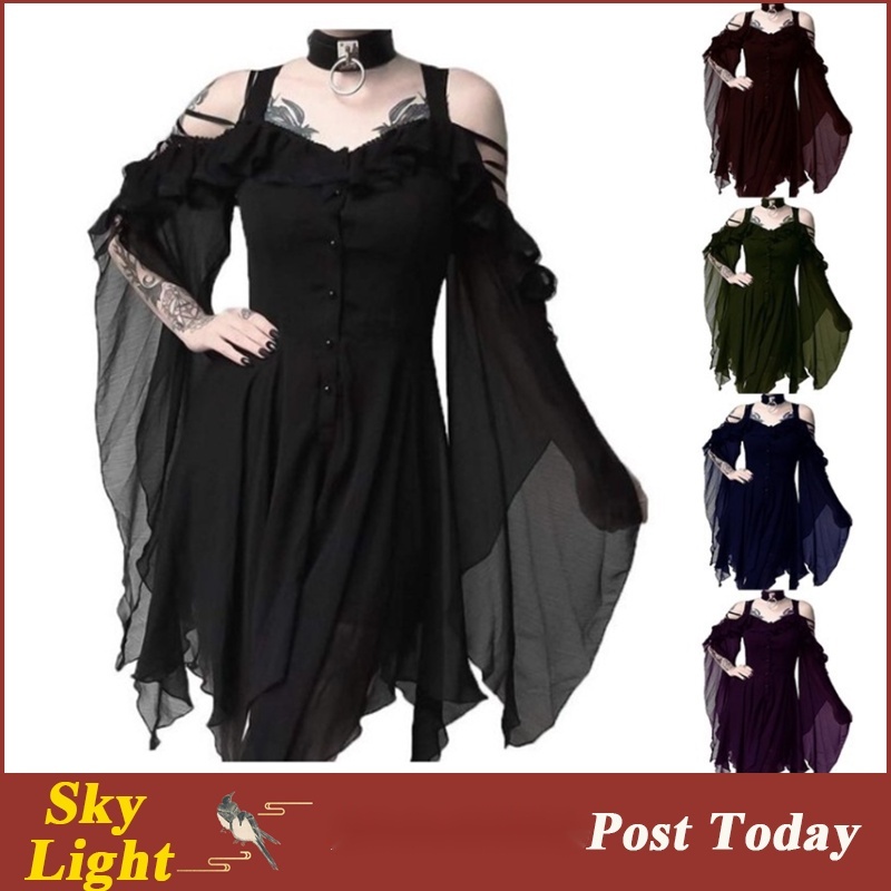 Mulheres Halloween medieval Rainha retro Princesa sling Vestido De Noite Estilo Britânico Festa De Carnaval Gótico Vampiro Bruxa Assustador cosplay