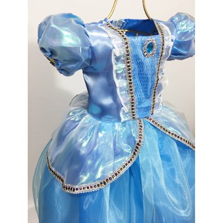 Fantasia Cinderela Vestido Princesa Azul Bordado Longo Luxo em 2023