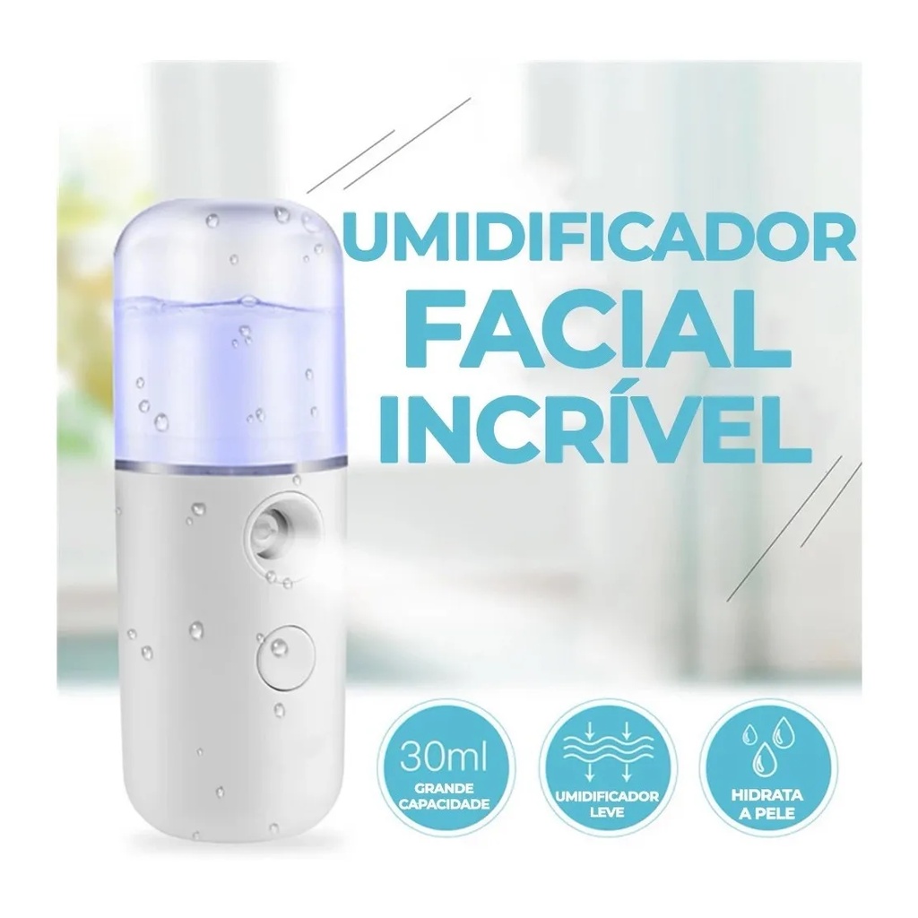 Pulverizador Umidificador Facial Vaporizador Compacto Color Portátil ...