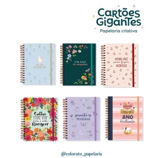 Planner Anual Permanente Não Datado - Cartões Gigantes - 17x22cm - Planejamento Papelaria