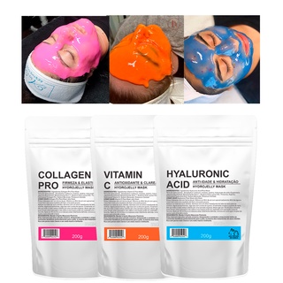kit com 3 máscara jellymask cuidado com pele Máscara Hidratante Colágeno limpeza facial anti age