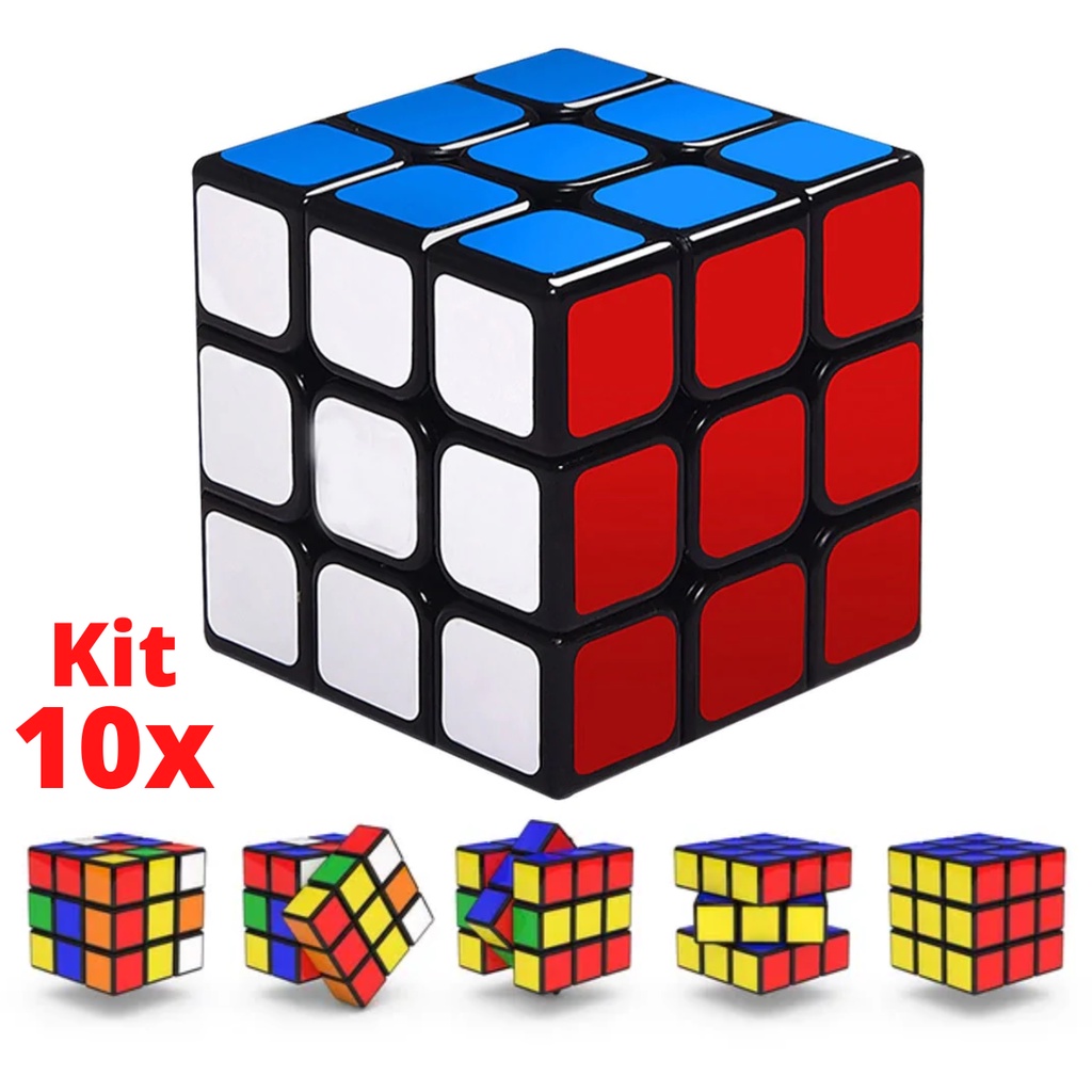 Kit 3 Cubo Mágico 2x2x2 + 3x3x3 + Pirâmide Profissional Cube - MX