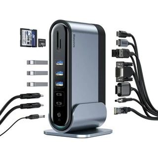 Hub Usb-c Type-c Multifuncional Hdmi Rj45 P2 SD Vga Baseus Mac Windows Thunderbolt 3