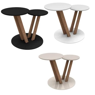 Mesa Mesinha de Centro Redonda com 2 Tampos Zor Cores