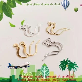 💖Joias DIY acessórios💖Preservação da cor 14K Ouro raso 18K Gancho de orelha plana hipoalergênico dourado DIY Brincos joalheria joalheria material de acessórios feitos à mão【Brincos / acessórios para brincos】