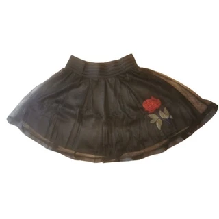 saia curto com tule flor feminino importado