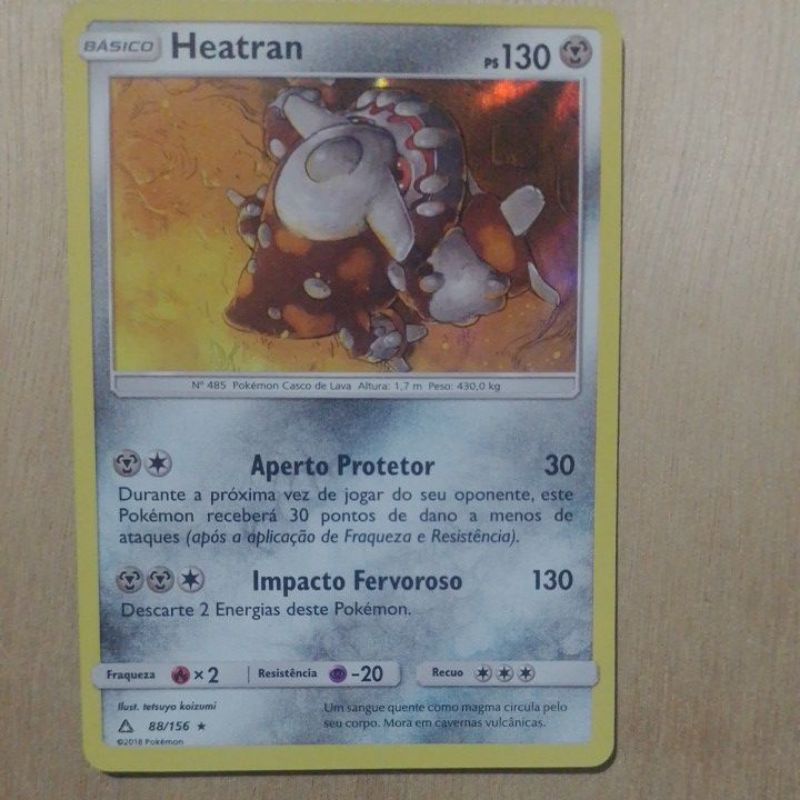 Carta Pokémon Lendário Heatran Escuridão Incandescente