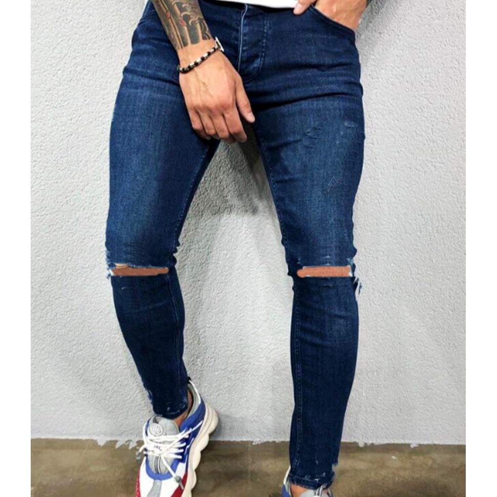 Calça com rasgo store no joelho masculino