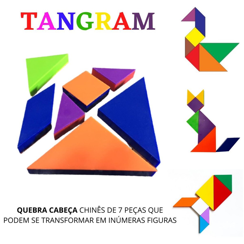 TANGRAM QUEBRA CABEÇA GEOMÉTRICO DE 7 PEÇAS CHINES ESTIMULA ...