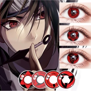 Midroo 1 Pares De Lentes De Contato Cosplay Anime Eye Makeup Uchiha Sharingan Maquiagem Acessórios (14.5mm/Annual)