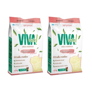 Kit pacotes Areia Higiênica Viva Verde Biodegradável Salmão 8 Kg(2unid)