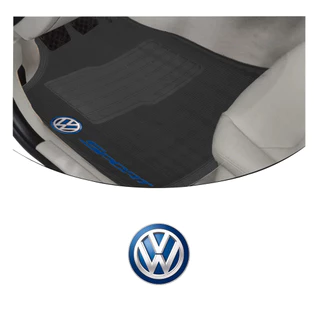 Tapetes de Carro Volkswagen 5pçs – Volks, Vw, Gol, Fox, Saveiro, Quadrado, Polo, Golf, Up Tsi, Crossfox, Space Fox, Passat - Tapete Automotivo, Tapete para Carro, Carpete Carro, Carpete para Carro, Sport, Preto