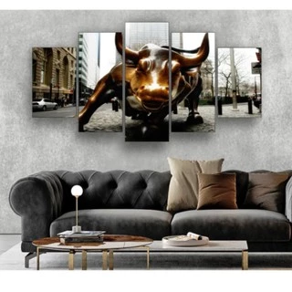 Quadro Decorativo Mosaico Charging Bull Touro De Wall Street