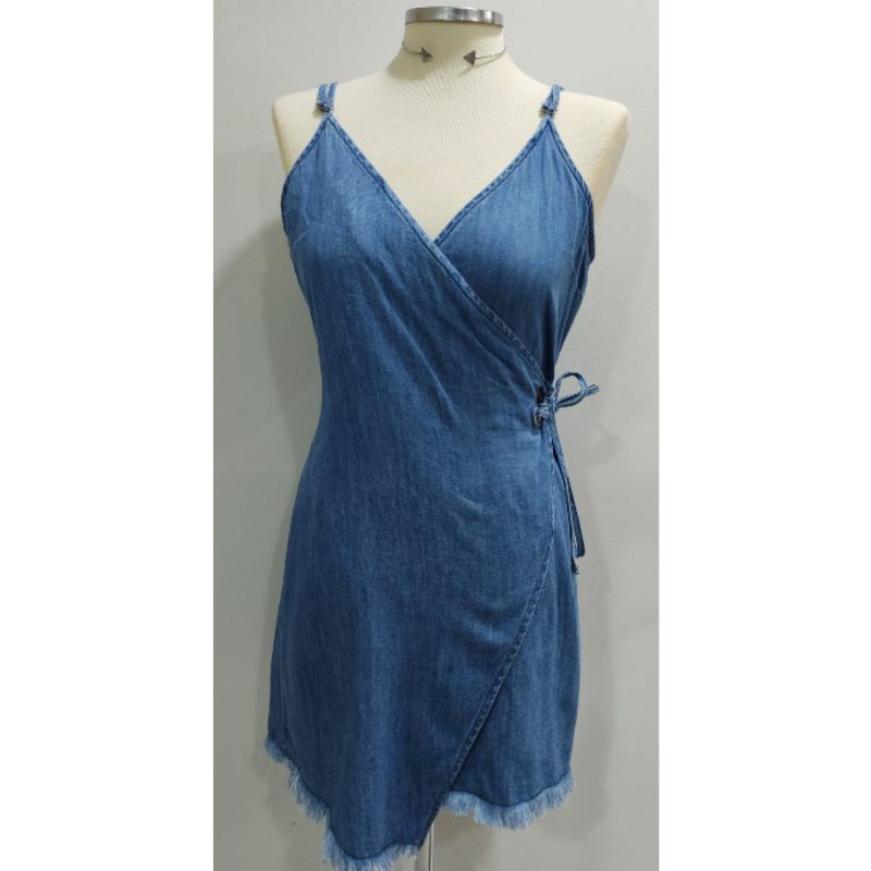 Vestido clearance jeans transpassado