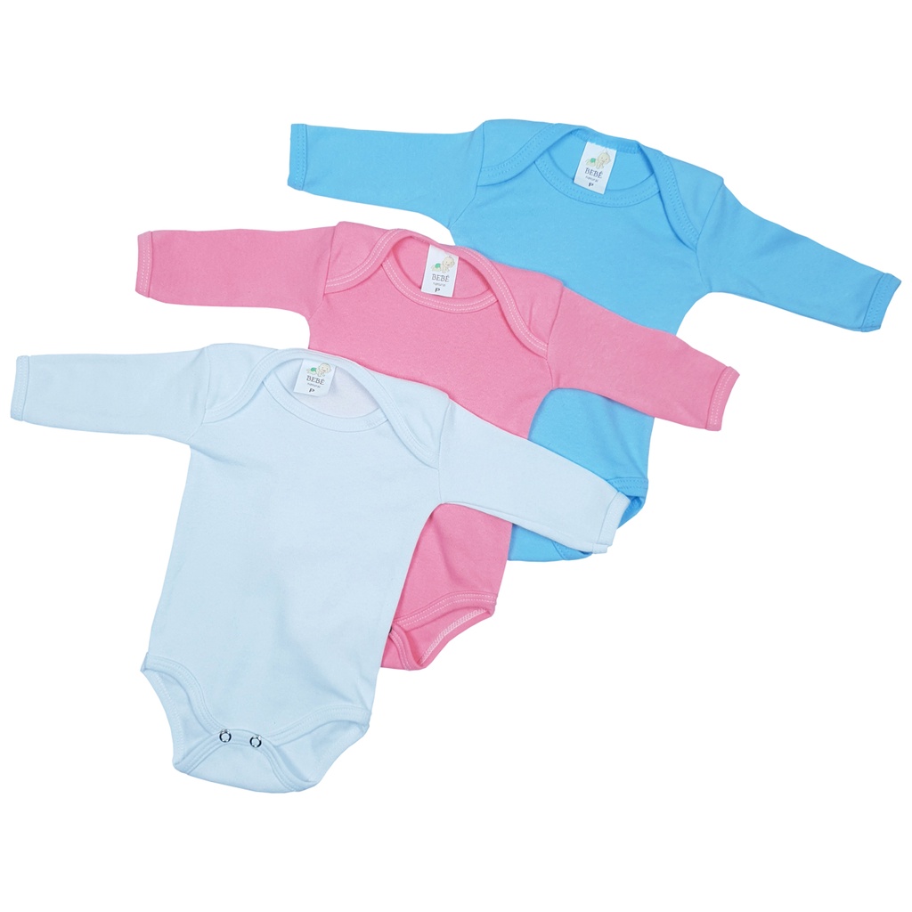 Body Bebê Manga Longa Roupas para Bebê Enxoval