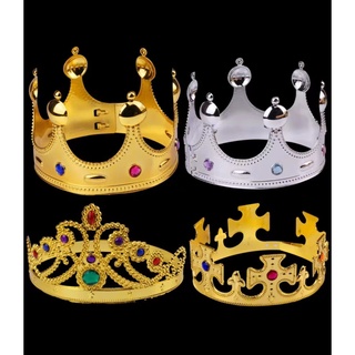 10 Peças Coroa Rei Majestade Realeza Dourada Plástica Cosplay