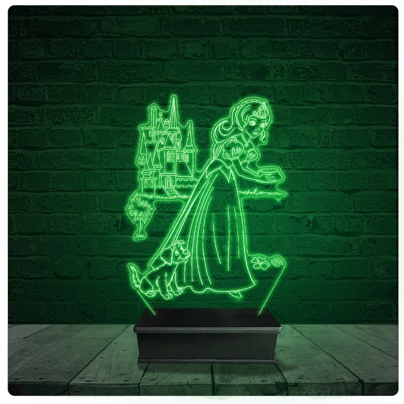 Luminária Abajur Acrílico Led - Princesas disney 03