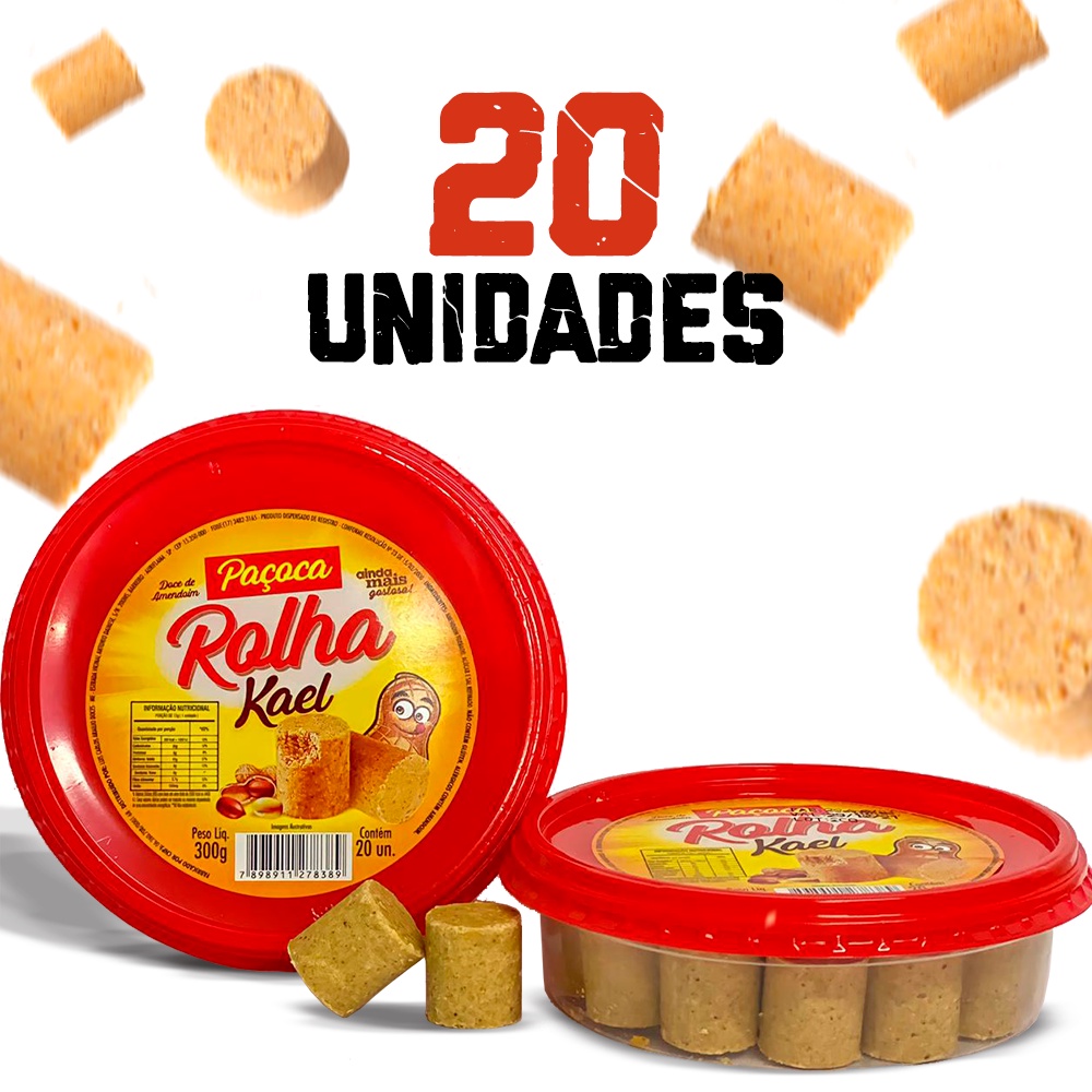 Paçoquinha Rolha Paçoca Doce de Amendoim Doce de Paçoca - 20un ...