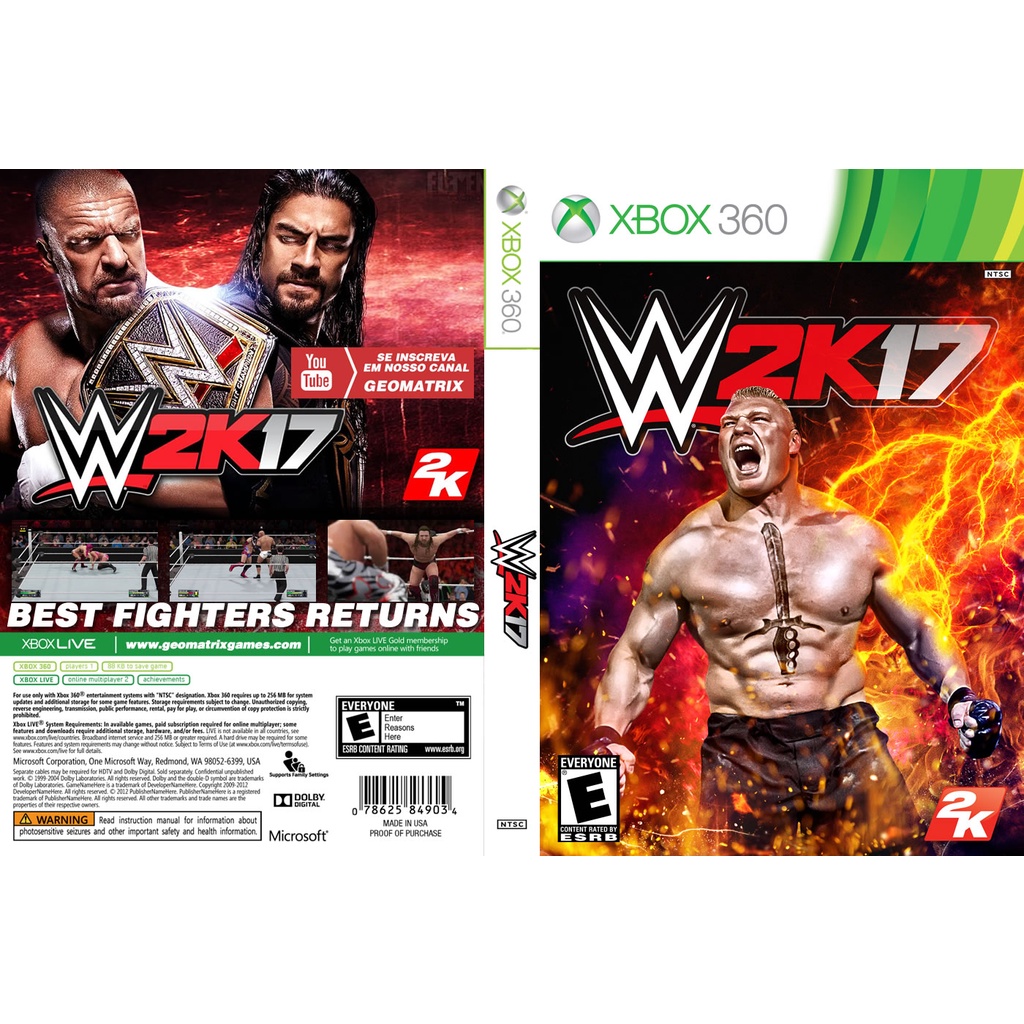 Luta: WWE 2K17 PACK JOGO + BRINDE (XBOX 360)