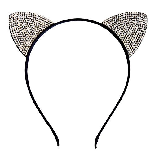 Tiara Arquinho Gatinho Strass Para Fantasia Festa e Canaval