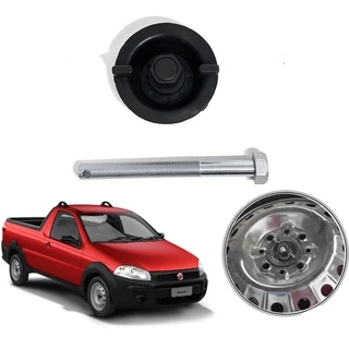 Kit Porca Suporte + Parafuso Estepe Pneu Caçamba Fiat Strada 1998/2022