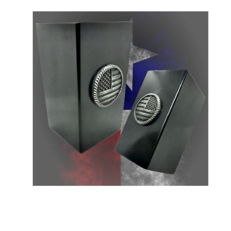 Copo Quadrado Black bandeira Estados unidos 11x5cm em aço inox 304 luxo