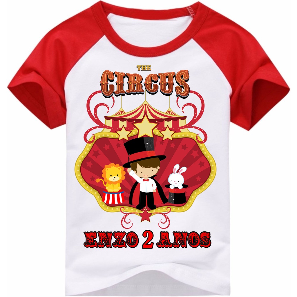 Camiseta Circo Festa Circo Personalizada com nome Shopee Brasil