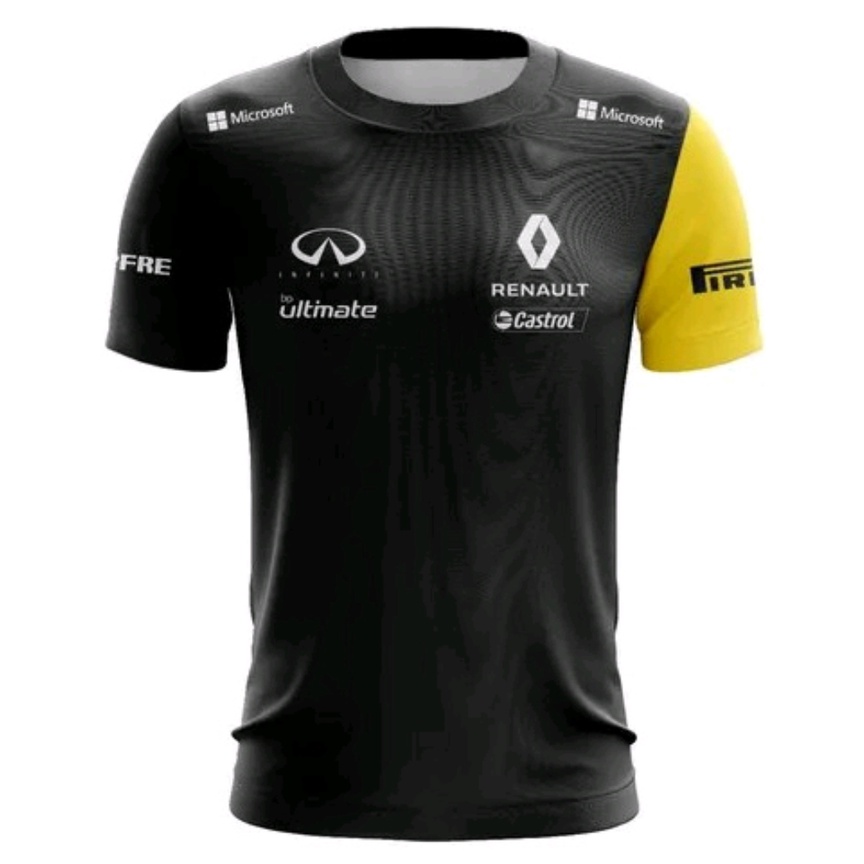 Camiseta Camisa Renault Racing Preta F1 Dryfit