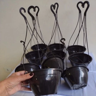 Kit 10Vasos Cuias 18 com Alças na cor preta