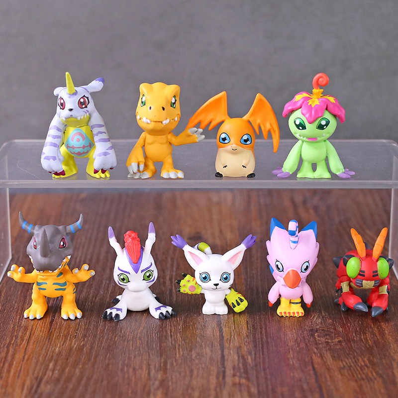 Bonecos Digimon Digmon Miniaturas digmons coleção Greymon Piyomon Palmon  Tentomon Tailmon Patamon Gabumon Agumon Gomamon kit com 9 unidades - WIN