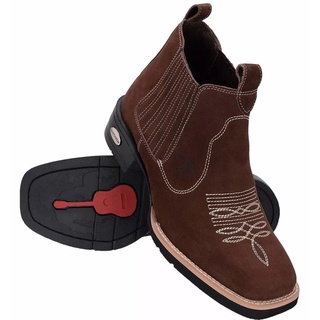 Botina Bota Texana Country Masculina Feminina Rodeio de Couro Ref 8071