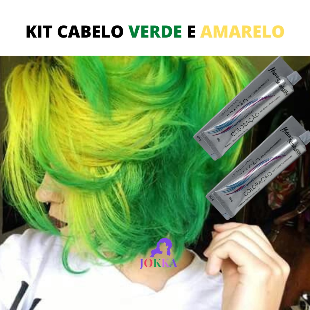 Kit cabelo VERDE E AMARELO 2 Tintas Mairibel 1 verde e 1 amarela ...