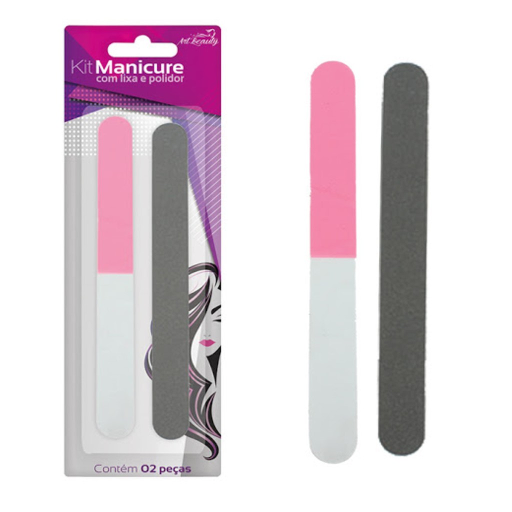 Kit Manicure Com Lixa de Unha Abrasiva e Lixa Polidora | Shopee Brasil