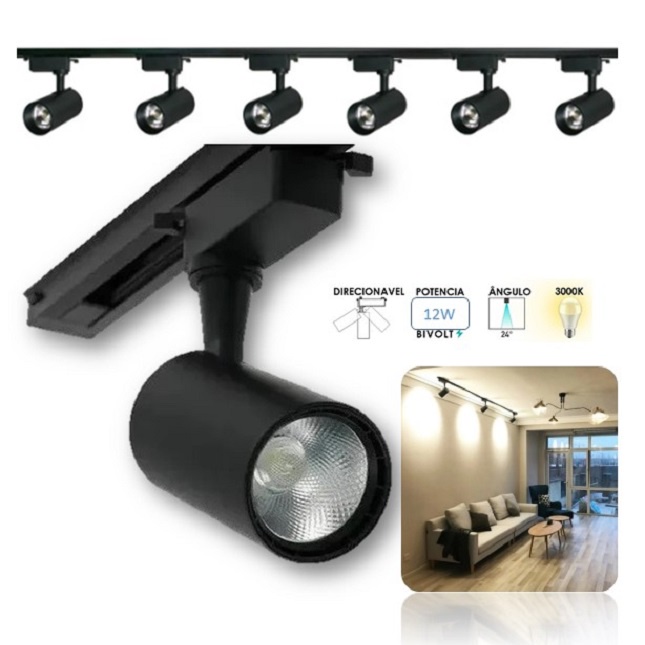 Kit Trilho Eletrificado E 4 Spot Led C Suspensores Pendente Escorrega o Preço