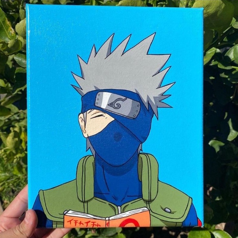 Pintura A Óleo Digital Japonês Clássico Anime Naruto Kakashi DIY