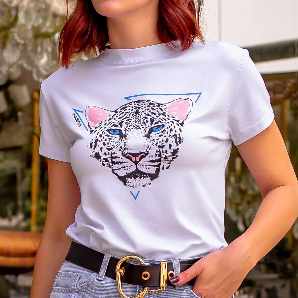 Camiseta Feminina T-Shirt Blusinha Estilosa T Shirt Algodão Blogueira